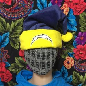 MEN'S CHARGERS NFL FOOTBALL HAT XMAS PUFFBALL WINTER SANTA HAT ADULT SIZE
